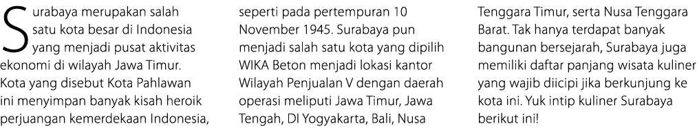 Surabaya merupakan salah satu kota besar di Indonesia yang menjadi pusat aktivitas ekonomi di wilayah Jawa Timur  Kot   